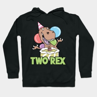 Second 2nd Birthday Two Rex T-Rex Dinosaur Dino Hoodie